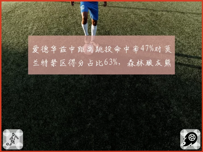 爱德华兹中距离跳投命中率47%对莫兰特禁区得分占比63%，森林狼灰熊进攻路径分化
